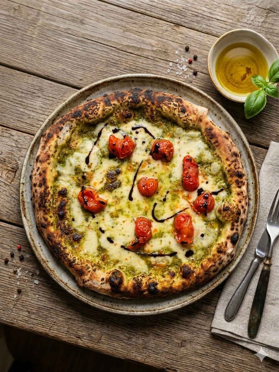 Artisan Neapolitan pesto pizza — NapoliForno Benissa